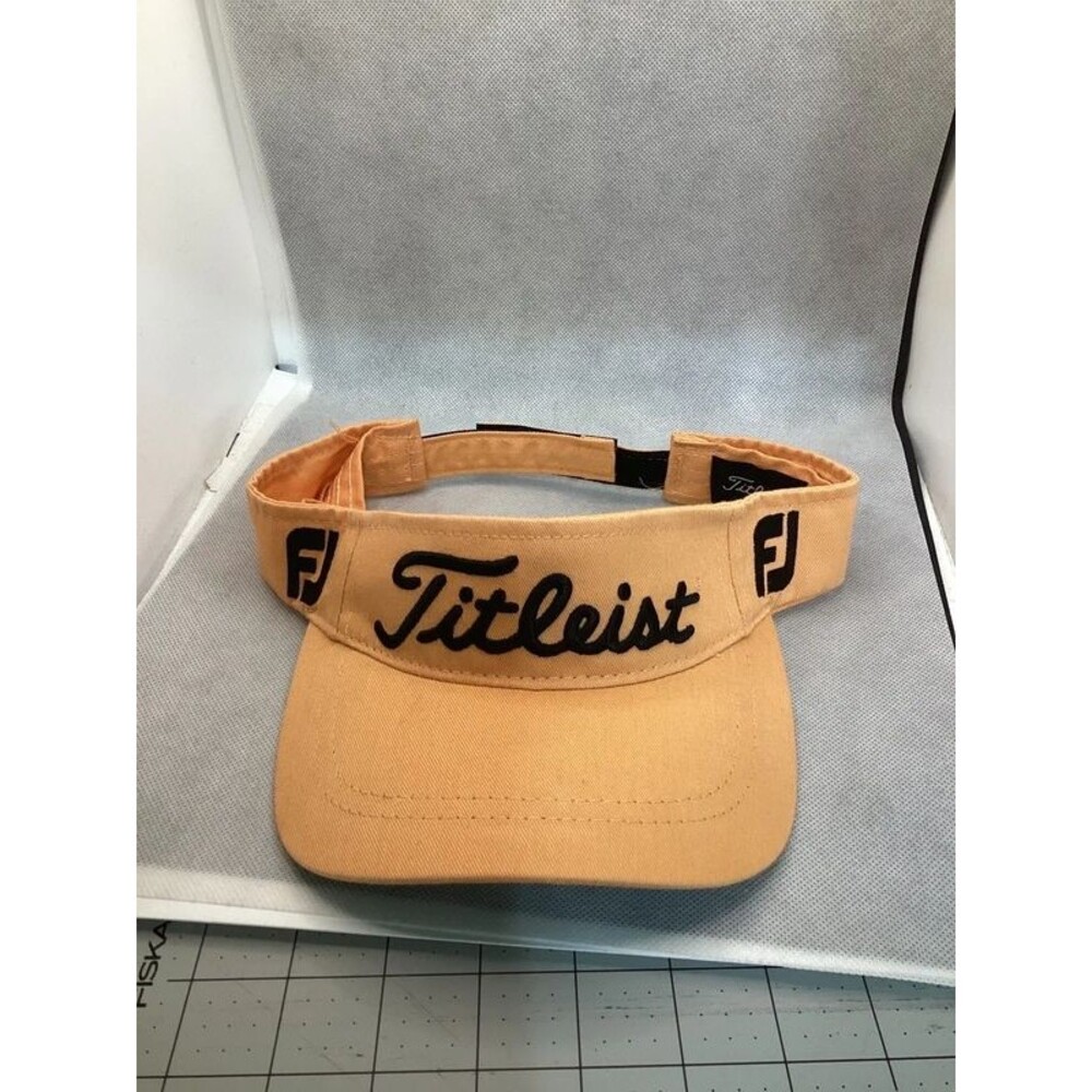 Titleist Golf Visor Hat Peach Adjustable Strapback FootJoy Logo